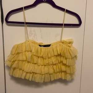 Zara Ruffle Yellow Top
